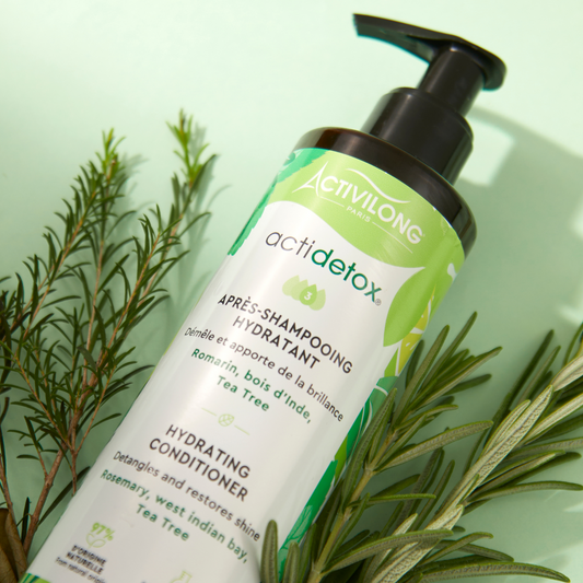 Après-shampoing démêlant naturel pour purifier et apaiser le cuir chevelu