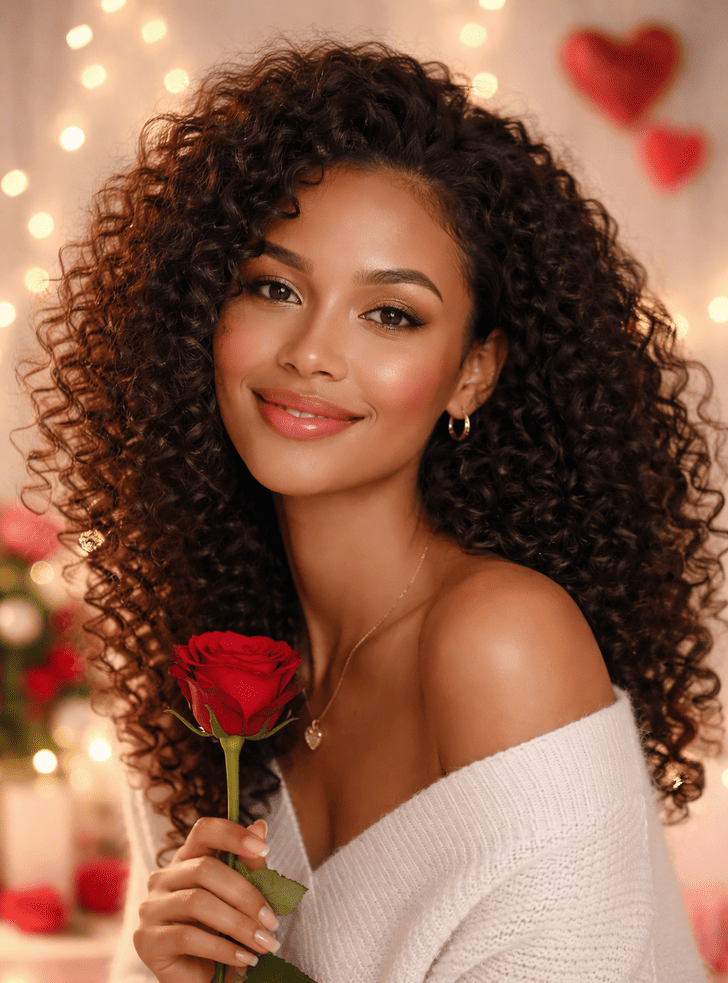 routine cheveux naturels pour la Saint Valentin