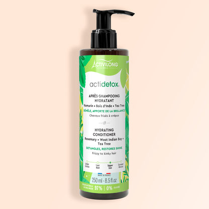 Packshot de l'après-shampoing hydratant Actidetox sur fond crème