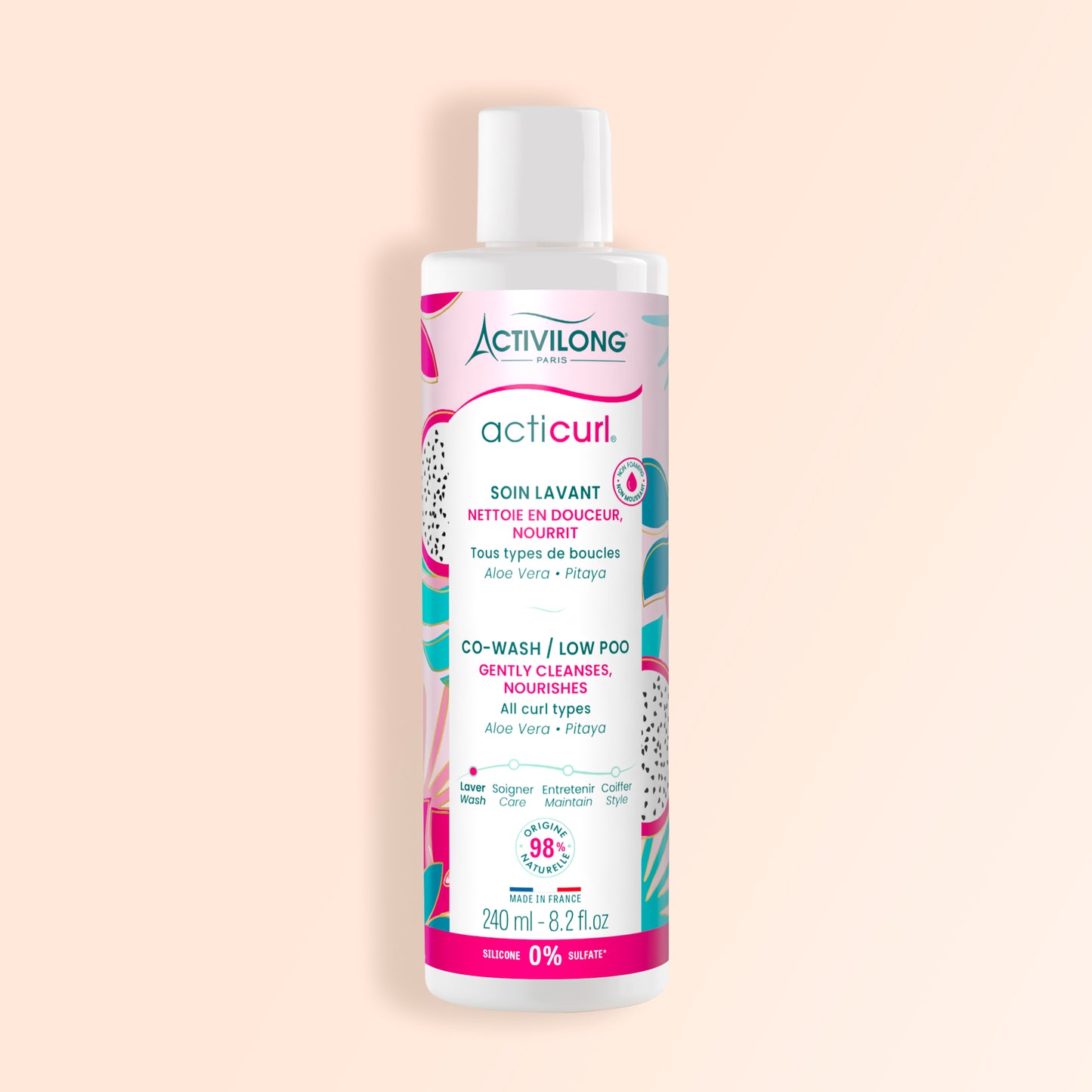 Packshot du Co-Wash Acticurl sur fond crème