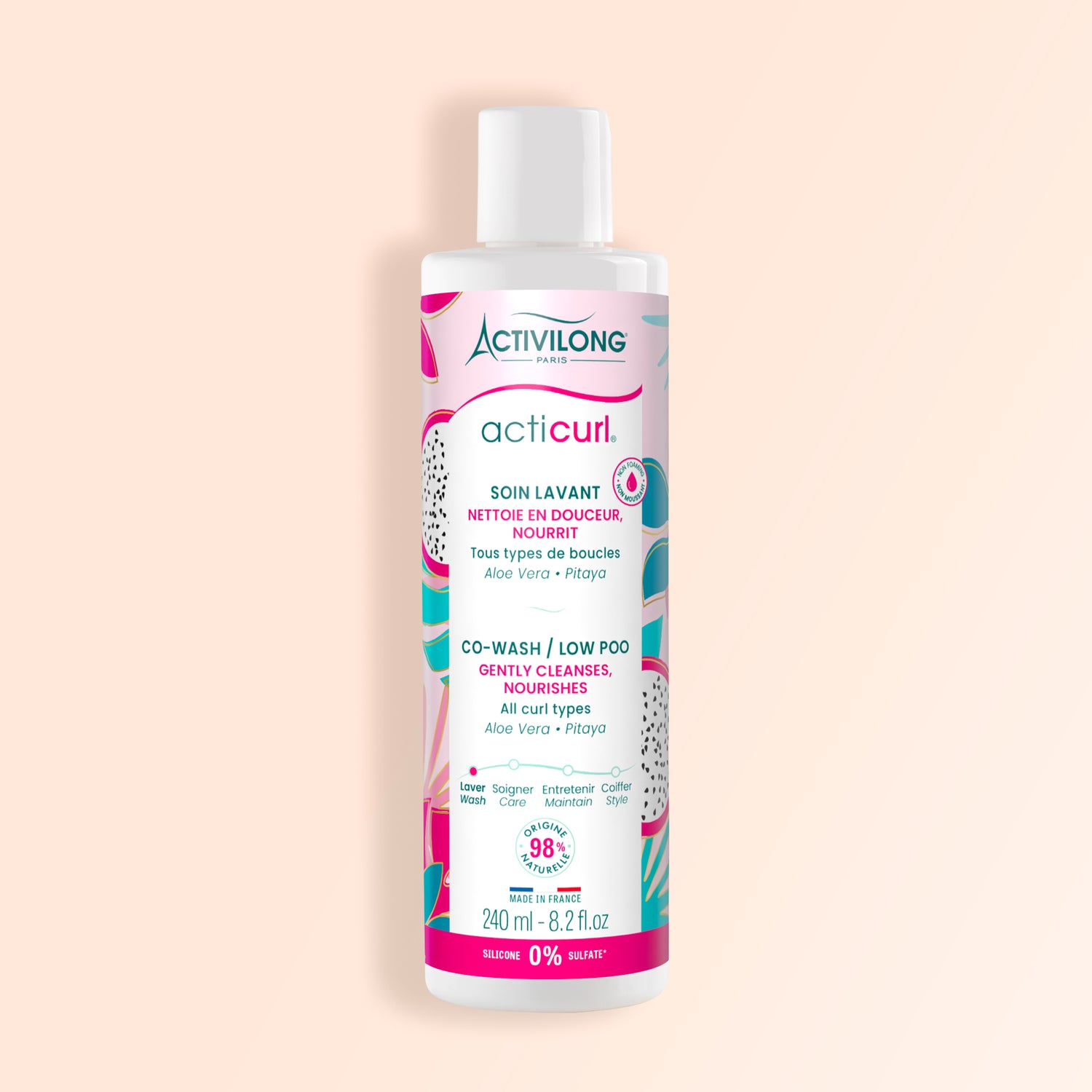 Packshot du Co-Wash Acticurl sur fond crème