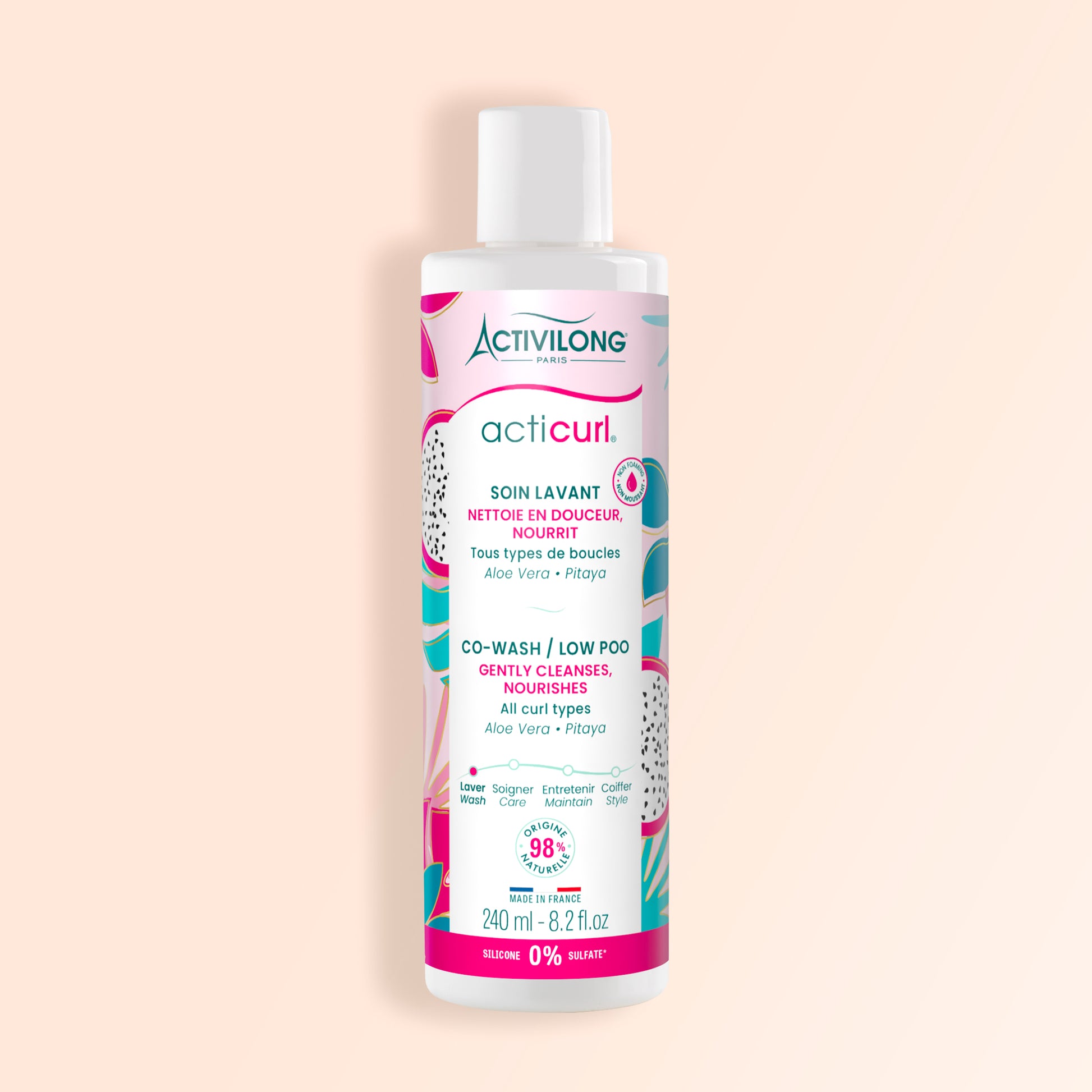 Packshot du Co-Wash Acticurl sur fond crème
