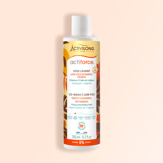 Packshot du Co-Wash Actiforce sur fond crème