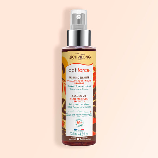 Packshot de l'Huile Scellante Actiforce sur fond crème