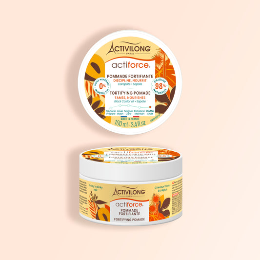 Packshot de la pommade capillaire Actiforce sur fond crème