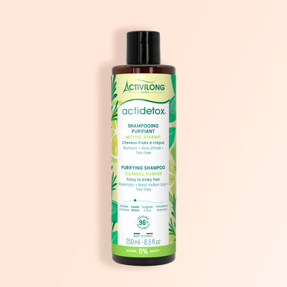 Photo Packshot du shampoing purifiant actidetox sur fond crème 