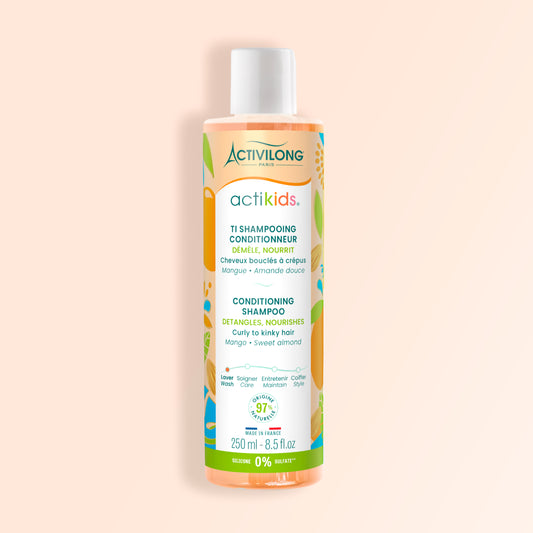 Packshot du flacon de 250 ml de Ti Shampooing Conditionneur Actikids sur fond crème