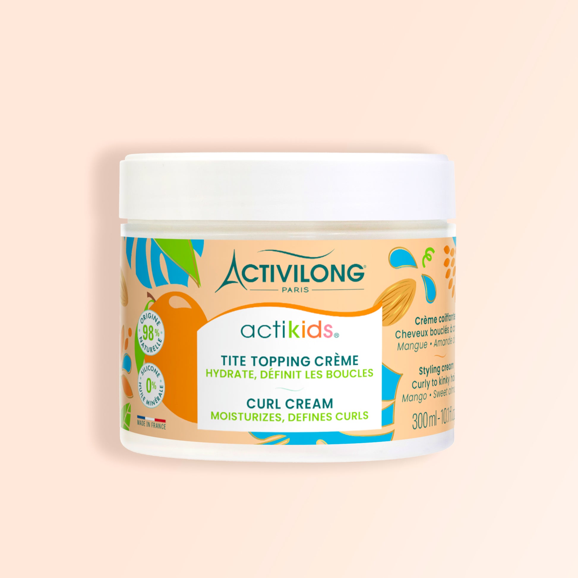 Packshot de la tite topping creme actikids sur fond crème