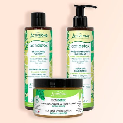 Packshot des trois produits Actidetox composant le Trio Purifiant