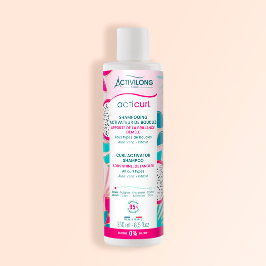 Shampoing pour cheveux bouclés Acticurl Activilong, formule naturelle à l’Aloe Vera, Pitaya et Glycérine végétale